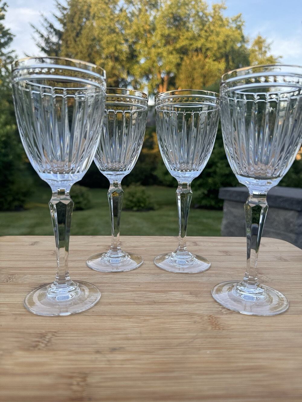 Waterford Marquis Hanover Gold Wine Glass or Goblet 7~5/8" Tall 6 Oz~set Of 4